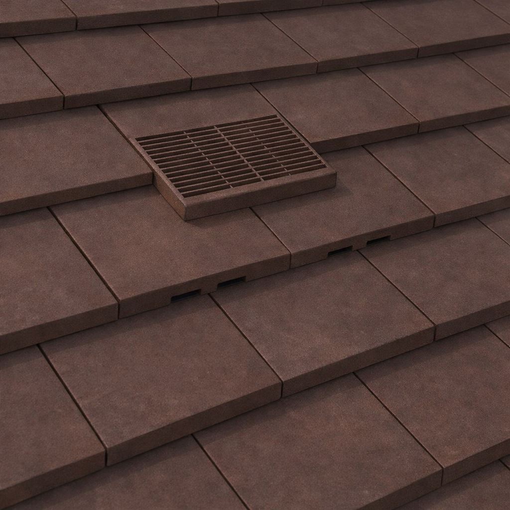 Manthorpe Brown Plain Tile Vent with Adaptor Kit for Clay and Concrete Roofs