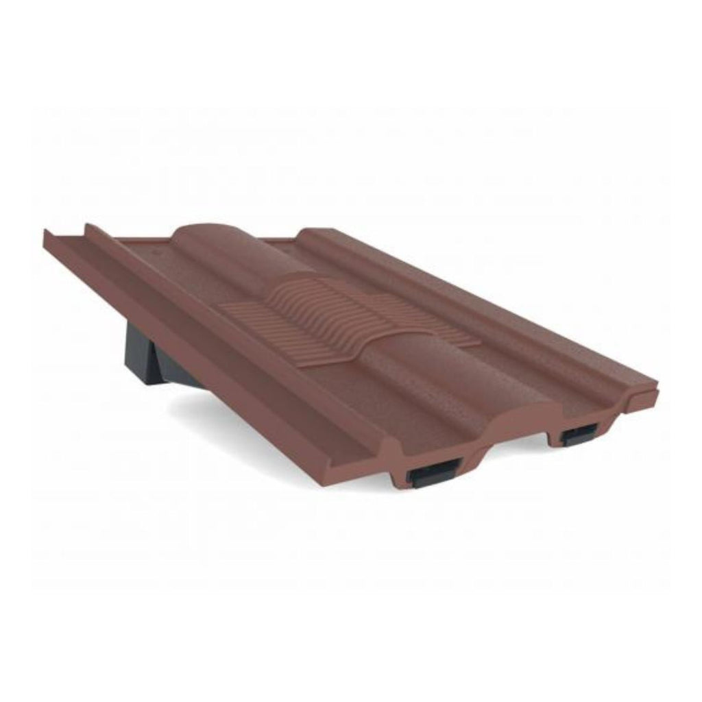 Manthorpe Antique Red Castellated Tile Vent with Adaptor Kit for Clay and Concrete Tile Roofs