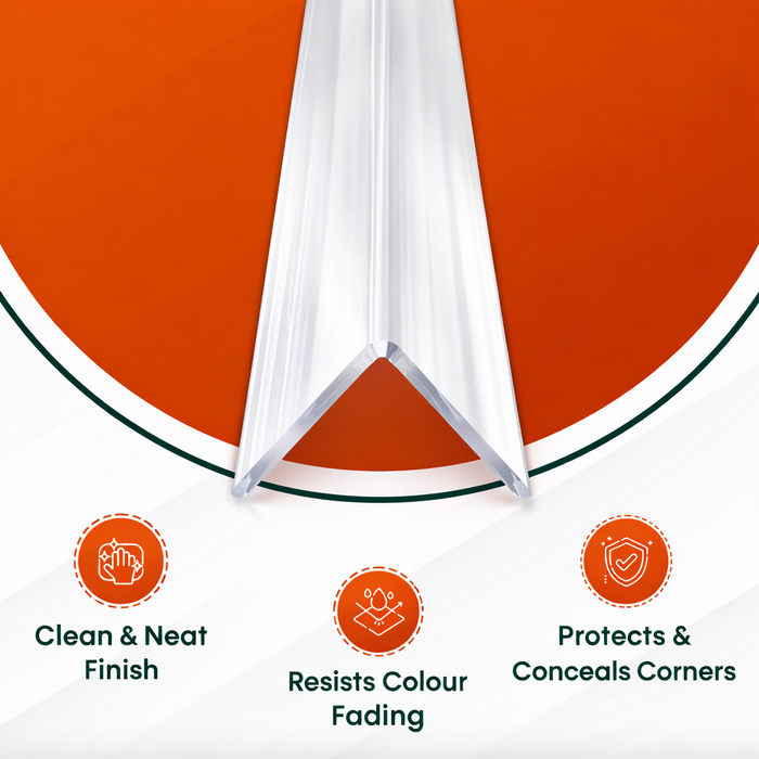 3 x 40x40mm Clear Angles x 1 meter