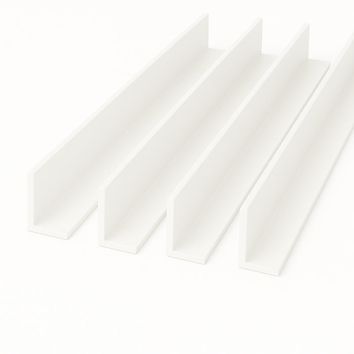 4 x White Unequal Angle 50mm x 25mm x 1  Metre