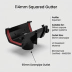 5m Squareline Gutter Running Outlet Kit