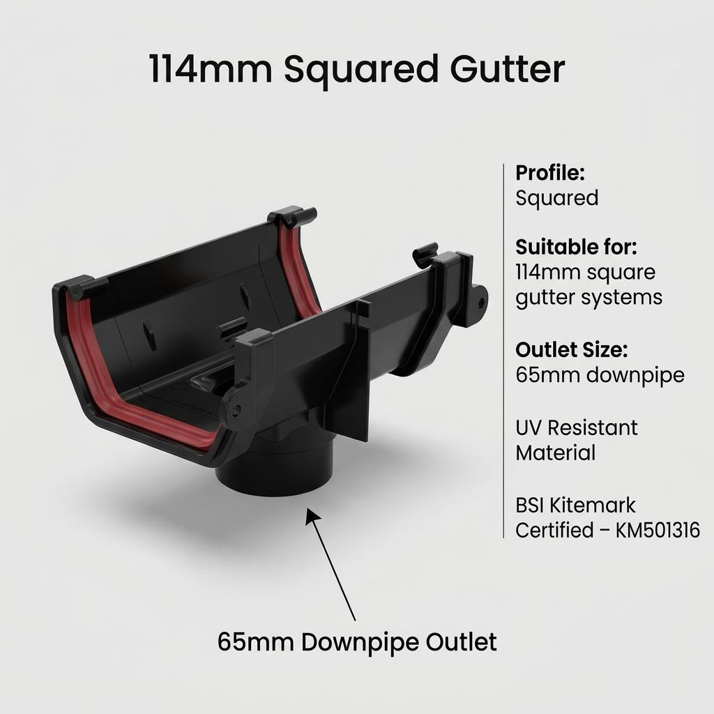 5m Squareline Gutter Running Outlet Kit