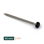 50 x 40mm Black UPVC Poly Top Pins [B&N] (0073)