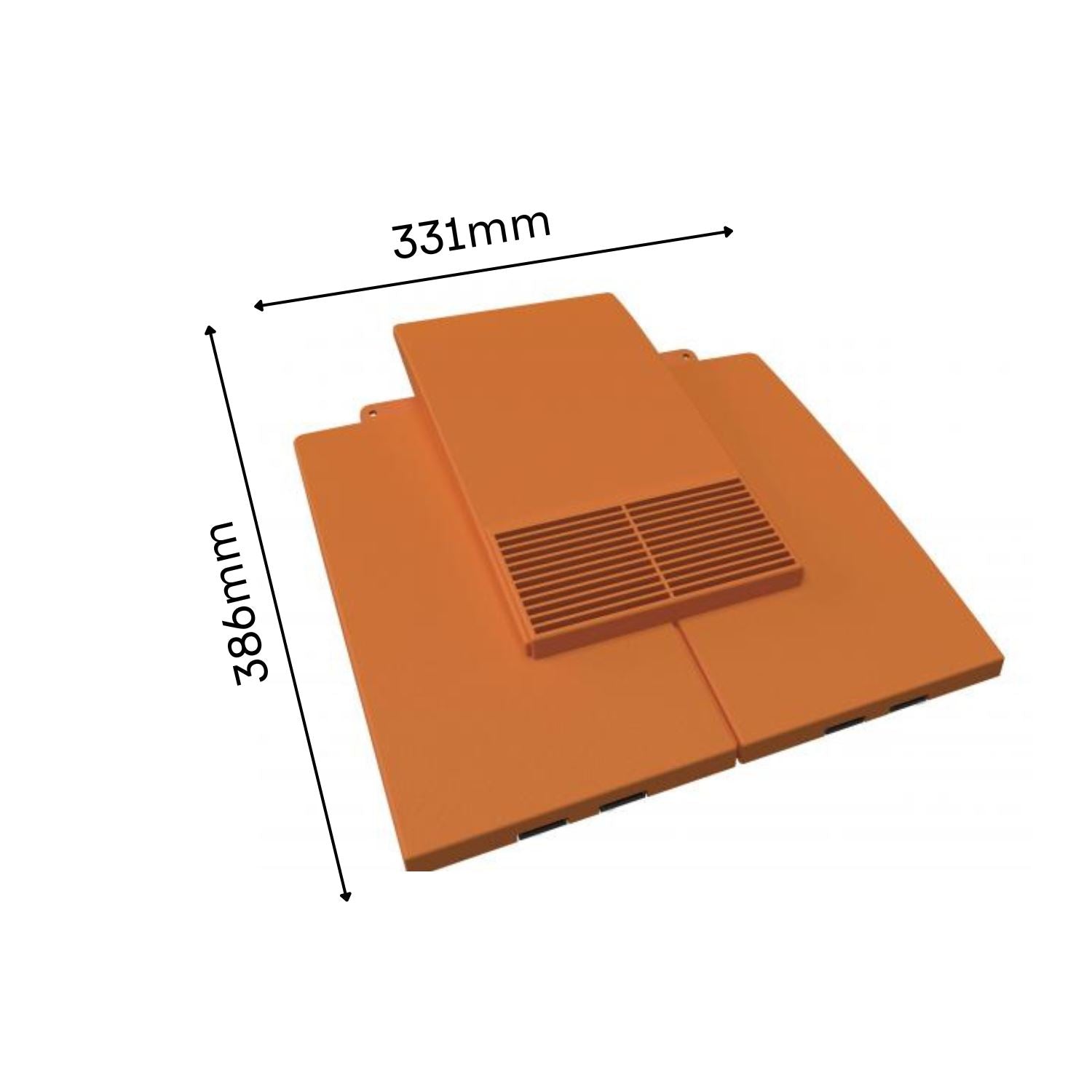 Manthorpe Terracotta Plain Tile Vent with Adaptor Kit for Clay and Concrete Roofs