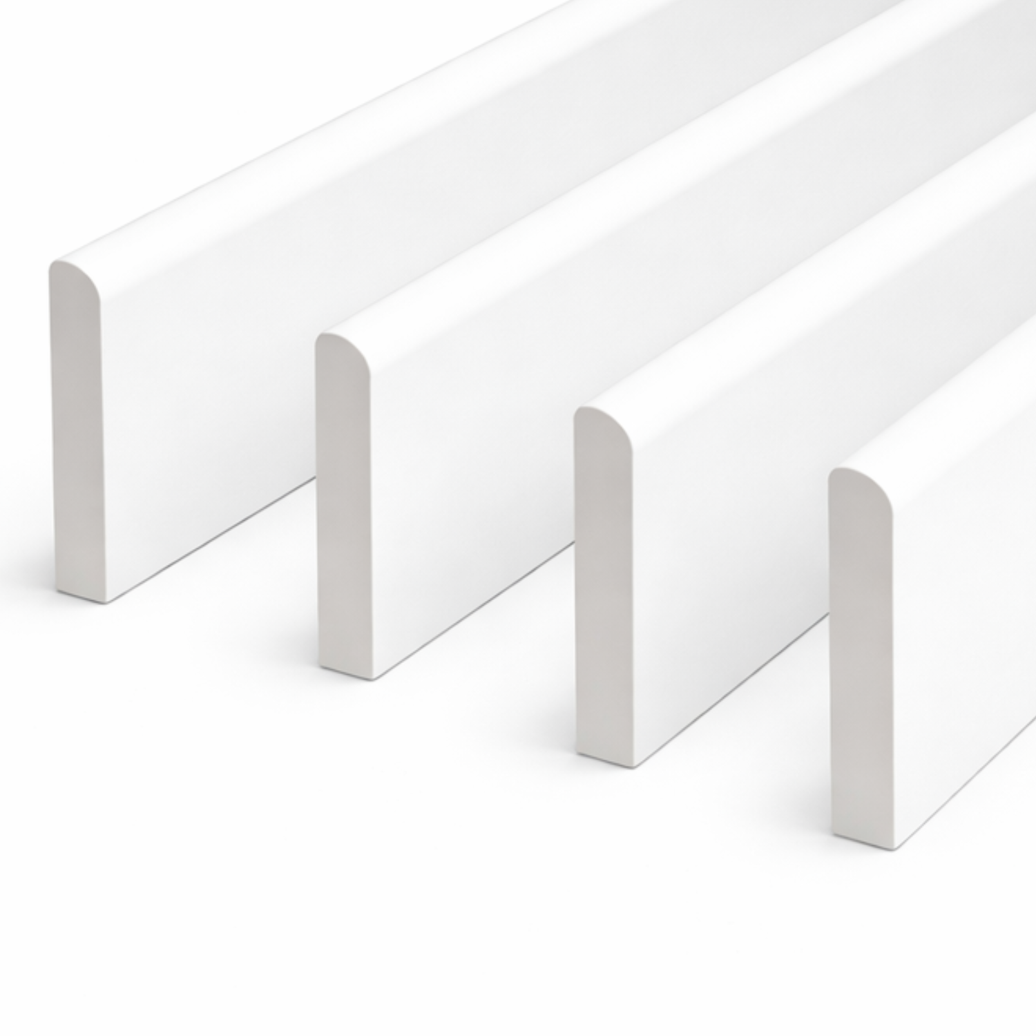 4 x White Plastic UPVC Trim 90mm x 1 Metre