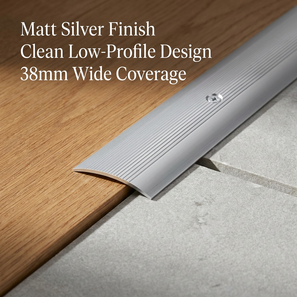 3 x Matt Silver Wide Cover Strip Floor Transition 38mm x 89.5cm