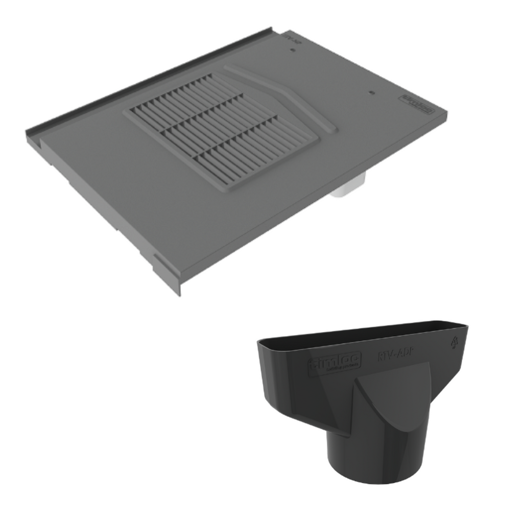 Timloc Grey Non Profile Roof Tile Vent with Adapter
