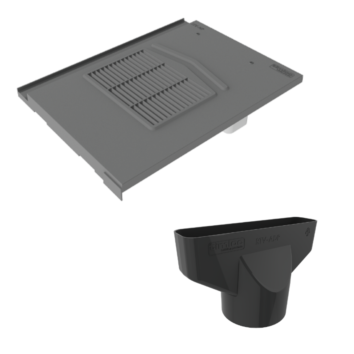 Timloc Grey Non Profile Roof Tile Vent with Adapter