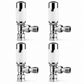 4 x Kartell Designer Thermostatic Radiator Valve White & Chrome TRV Angled 15mm