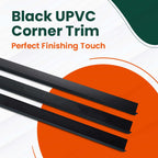 3x Black Rigid Angle – 40mm x 40mm x 1m PVC Corner Trim