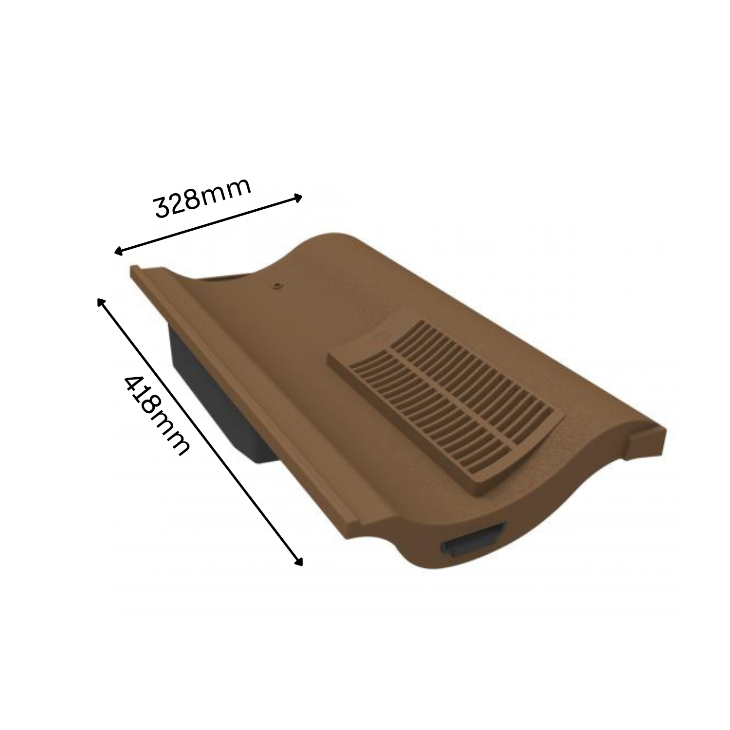 Manthorpe Brown Single Pantile Roof Tile Vent, Marley Anglia, Redland & Sandtoft