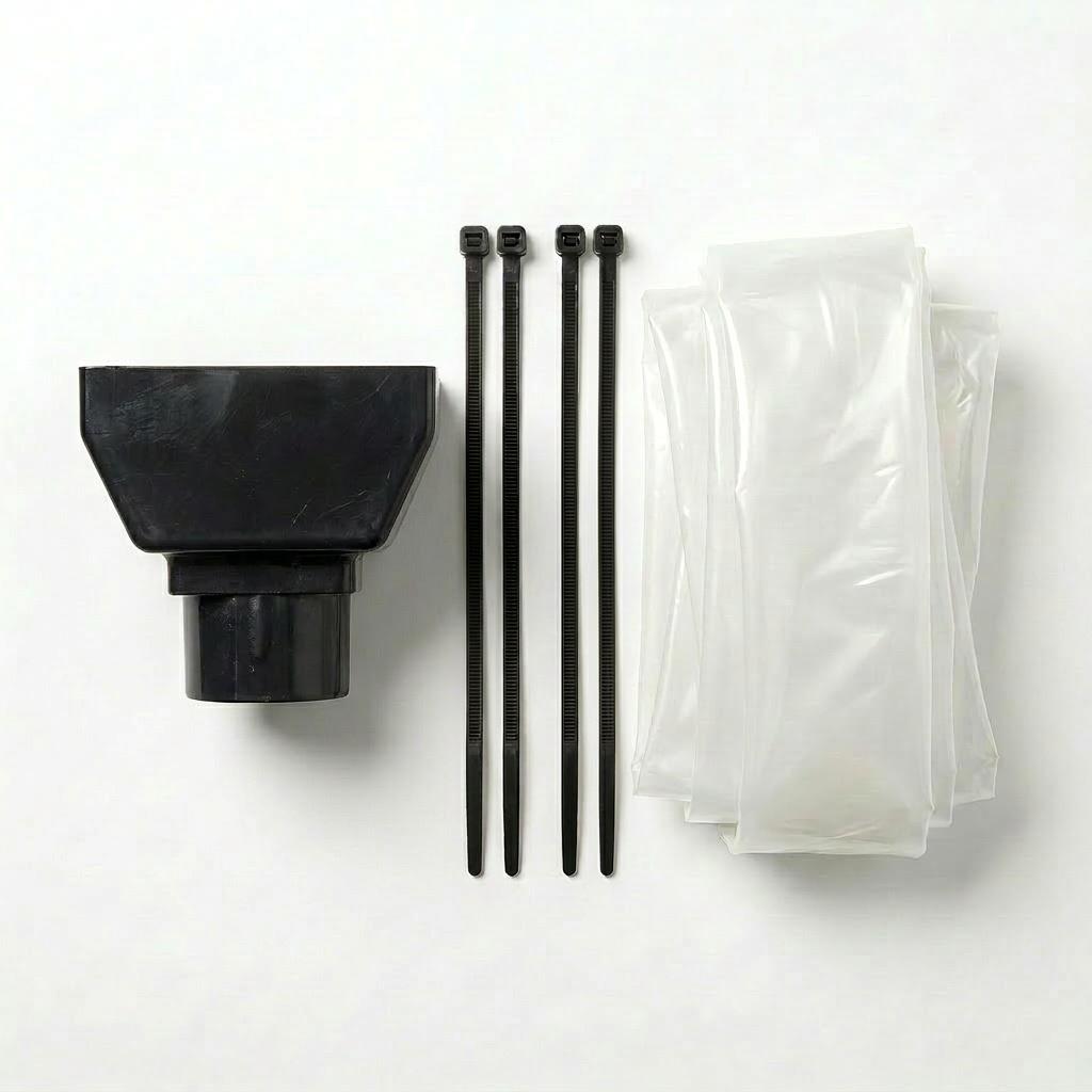 Black 15m Squared Gutter Stop End Outlet Kit 114mm