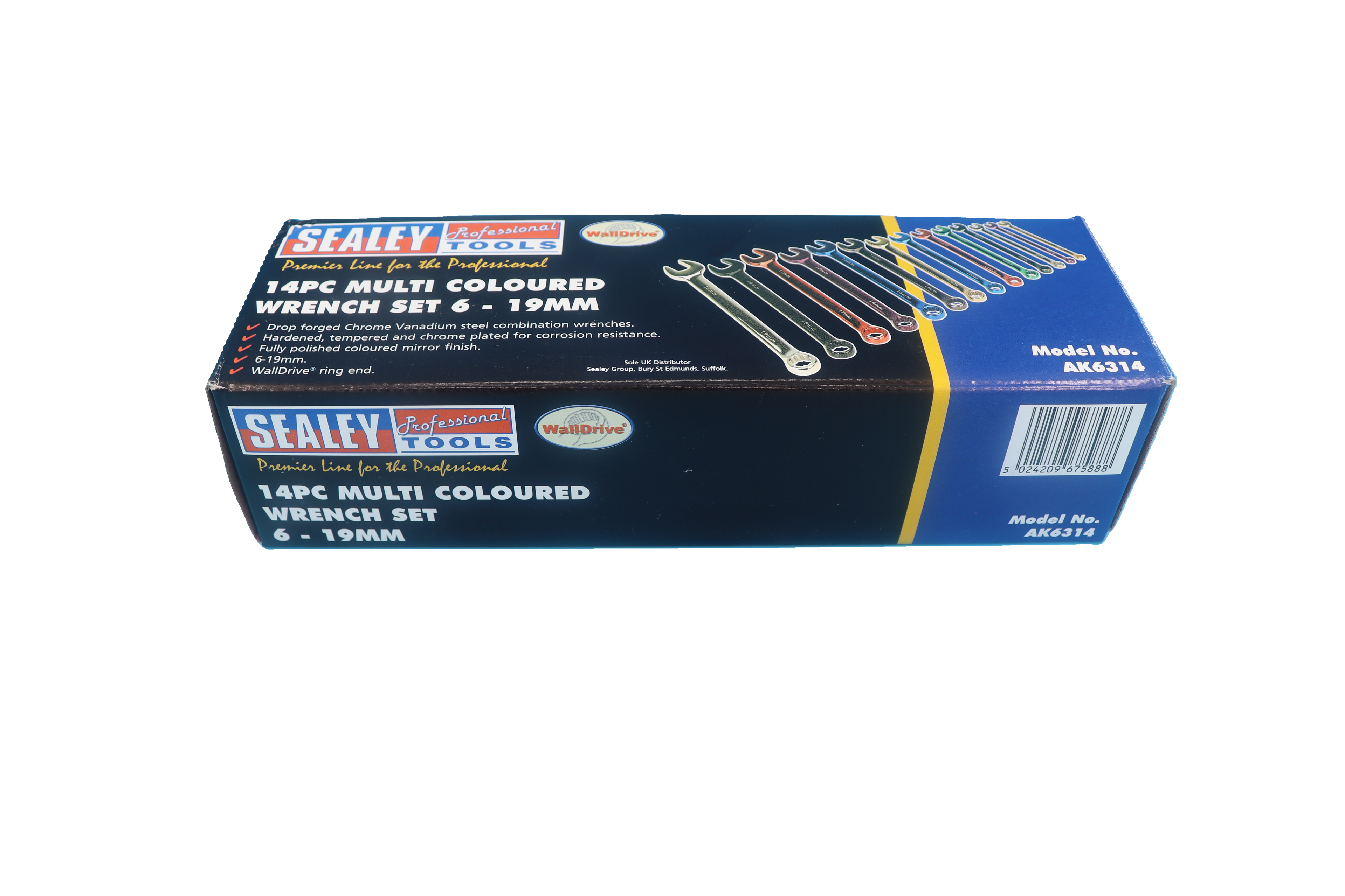 Premier Multi-Coloured Combination Spanner Set 14pc - Sizes 6mm - 19mm