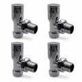 4 x Chrome Radiator Valves Angled Pack 15mm