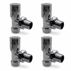 4 x Chrome Radiator Valves Angled Pack 15mm