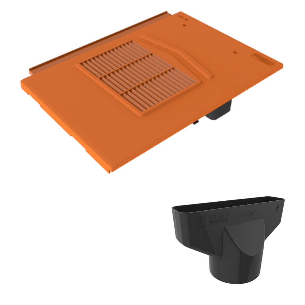 Timloc Terracotta Thin Leading Roof Tile Vent with Adapter