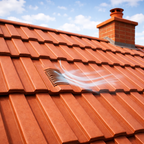 Mini Castellated Roof Tile Vent - Grey (With Pipe Adapter)