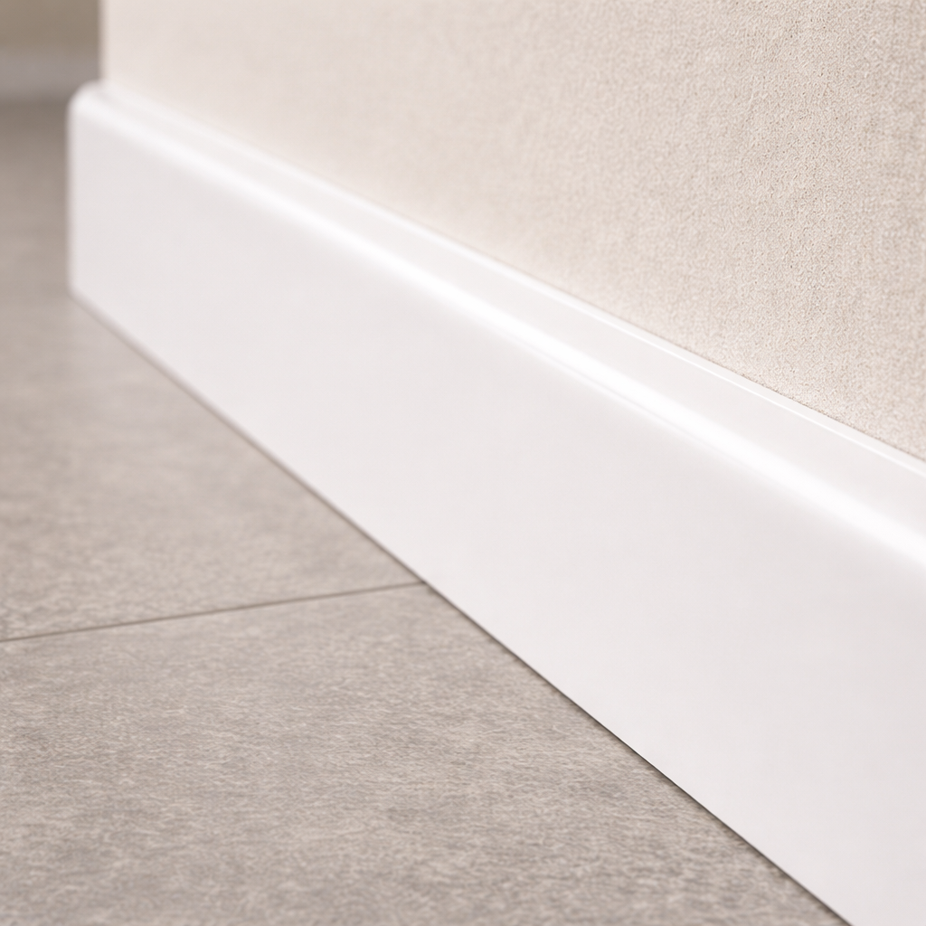5 Pack White uPVC D-Mould Trim 45mm x 1m