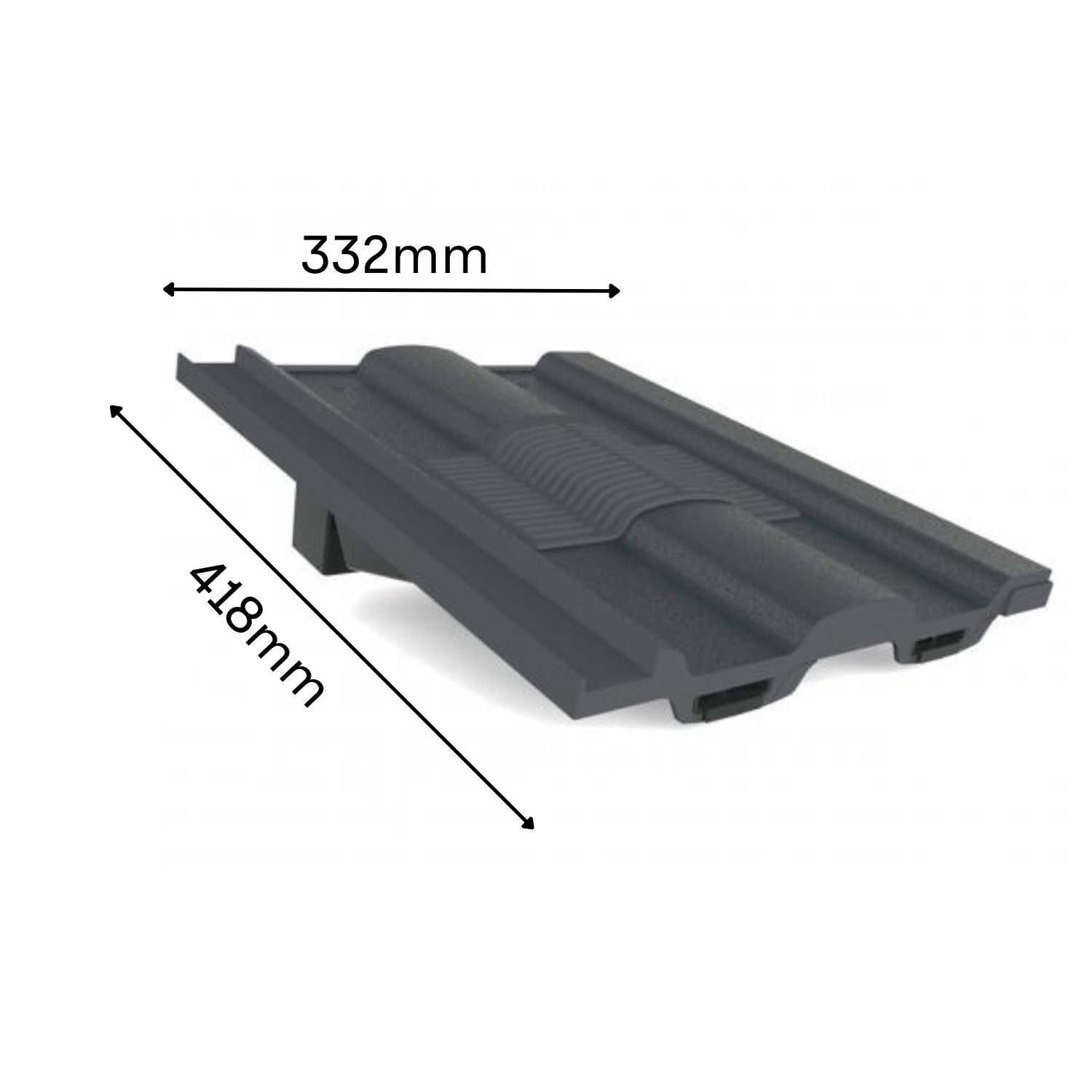 Manthorpe Slate Grey Castellated Tile Vent with Adaptor Kit for Clay and Concrete Tile Roofs