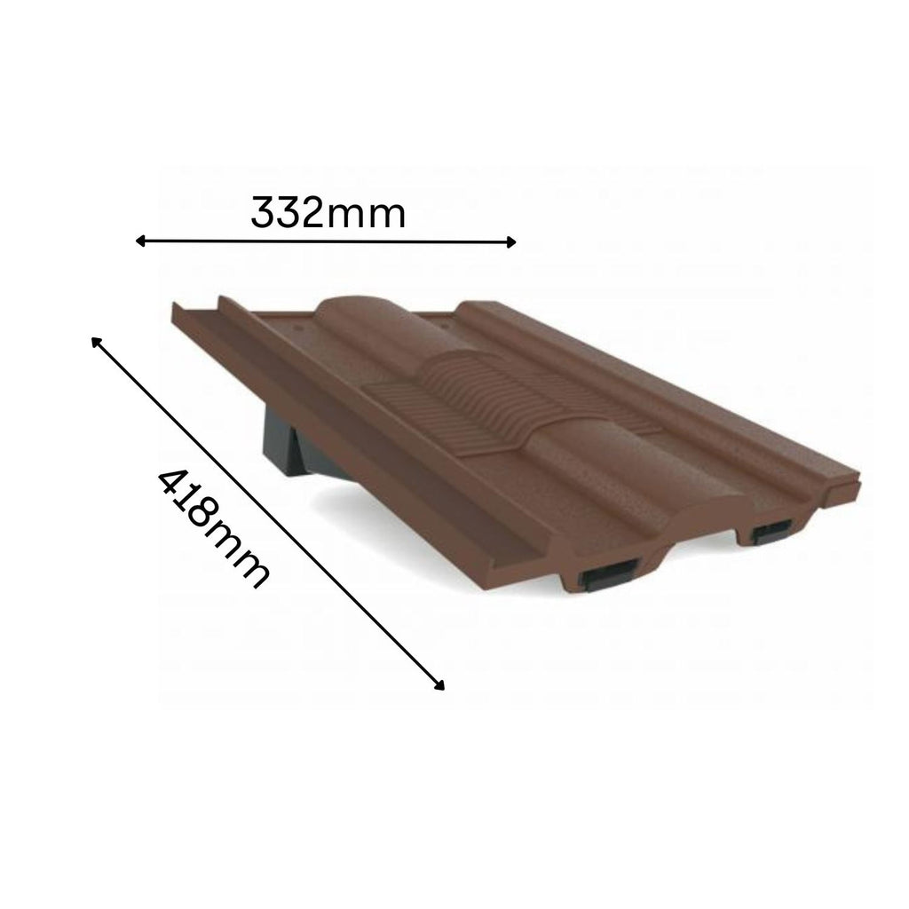 Manthorpe Antique Red Castellated Tile Vent with Adaptor Kit for Clay and Concrete Tile Roofs