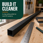 4 x 25mm Black PVC Box Section 1 Metre Length