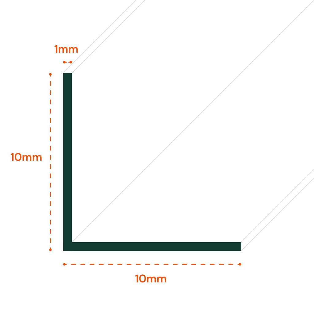 10 x 10x10mm Clear Angles x 1 meter