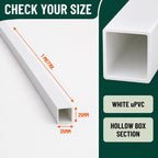 2 x 25mm White PVC Box Section 1 Metre Length