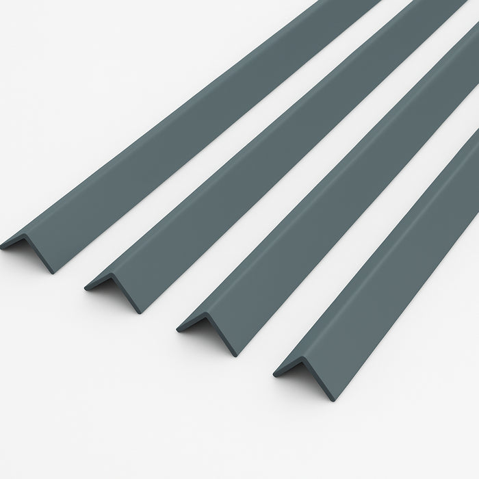 4 x Anthracite Grey 1 Metre UPVC Plastic Rigid Angle 10 x 10mm Corner Cover Trim 90 Degree