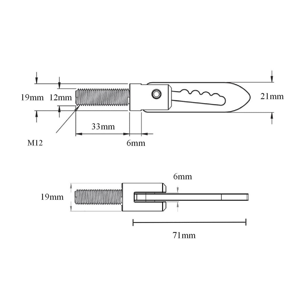 2 x Antiluce Fasteners 33mm Drop Lock Bolt On Catch for Trailers & Tailgates