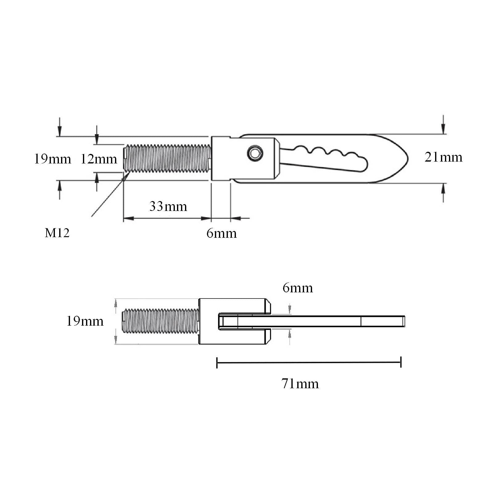 2 x Antiluce Fasteners 33mm Drop Lock Bolt On Catch for Trailers & Tailgates