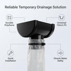 Black 10m Round Gutter Stop End Outlet Kit 112mm