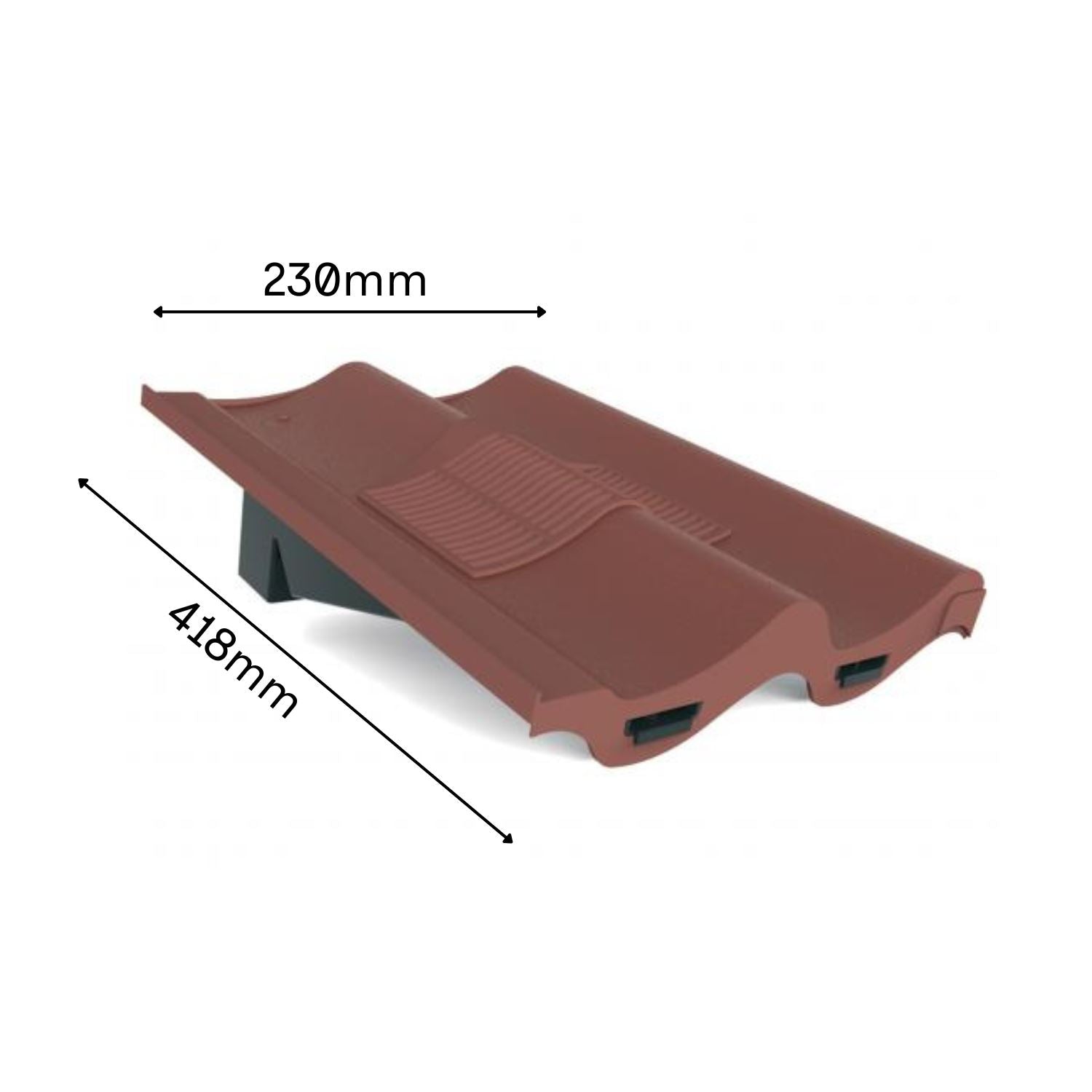 Manthorpe Antique Red Double Pantile Tile Vent with Adaptor Kit for Concrete Tile Roofs