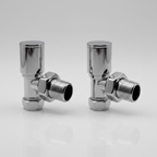 4 x Chrome Radiator Valves Angled Pack 15mm