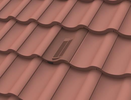 Manthorpe Antique Red Single Pantile Tile Vent with Adaptor Kit for Concrete Tile Roofs