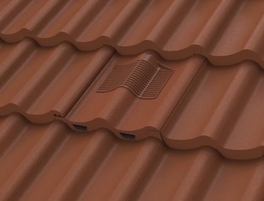 Manthorpe Antique Red Double Pantile Tile Vent with Adaptor Kit for Concrete Tile Roofs