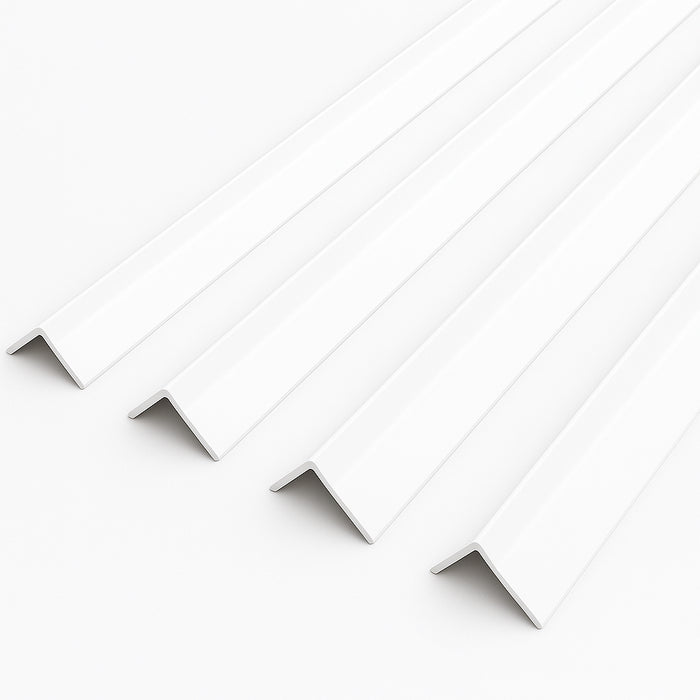4 x White Rigid Angle 100mm x 100mm x 1  Metre  ^