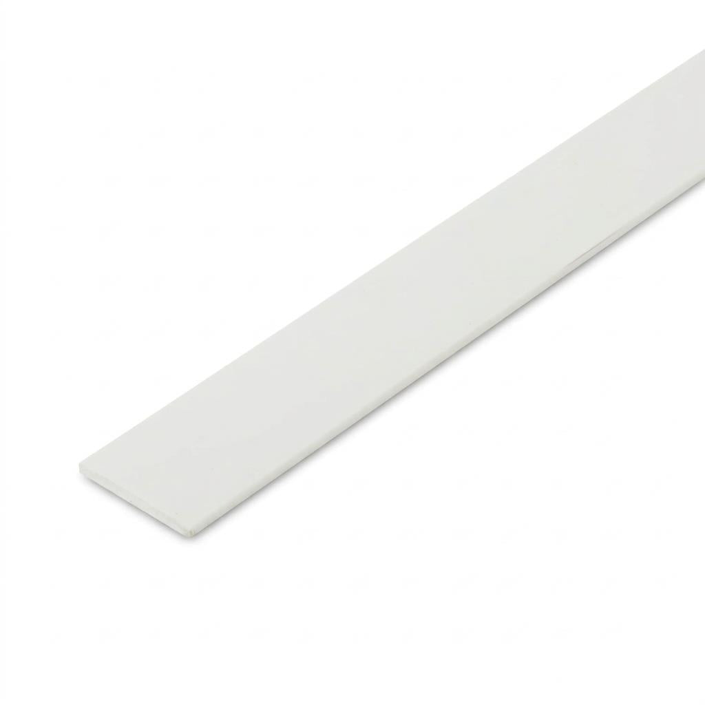 1 x 75mm White PVC Flat Bar x 1 Metre