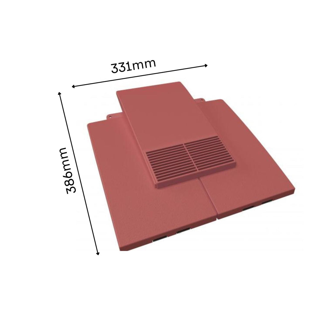 Manthorpe Antique Red Plain Tile Vent with Adaptor Kit for Clay and Concrete Roofs