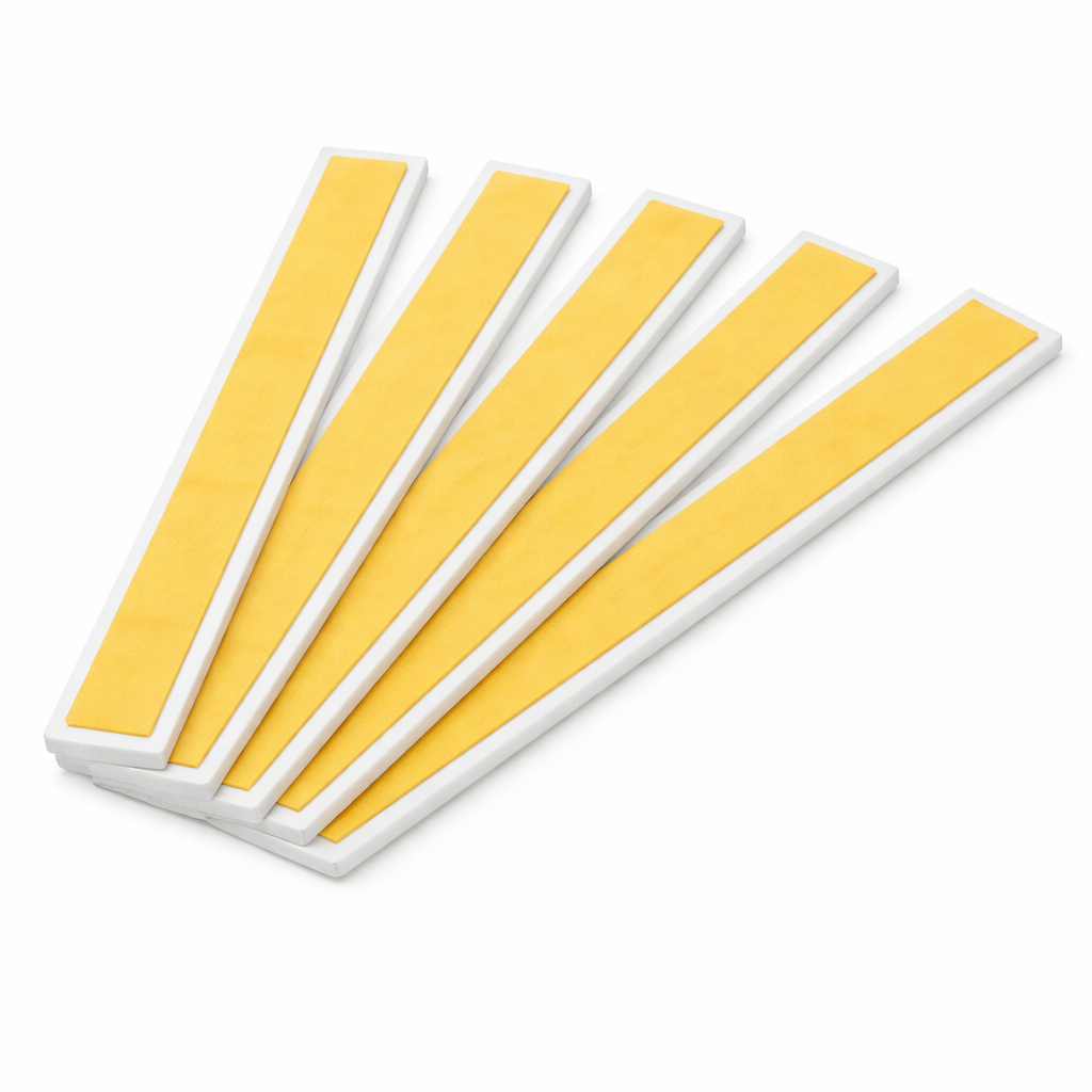 5 x 50mm White Adhesive Taped PVC Flat Bar x 1 Metre