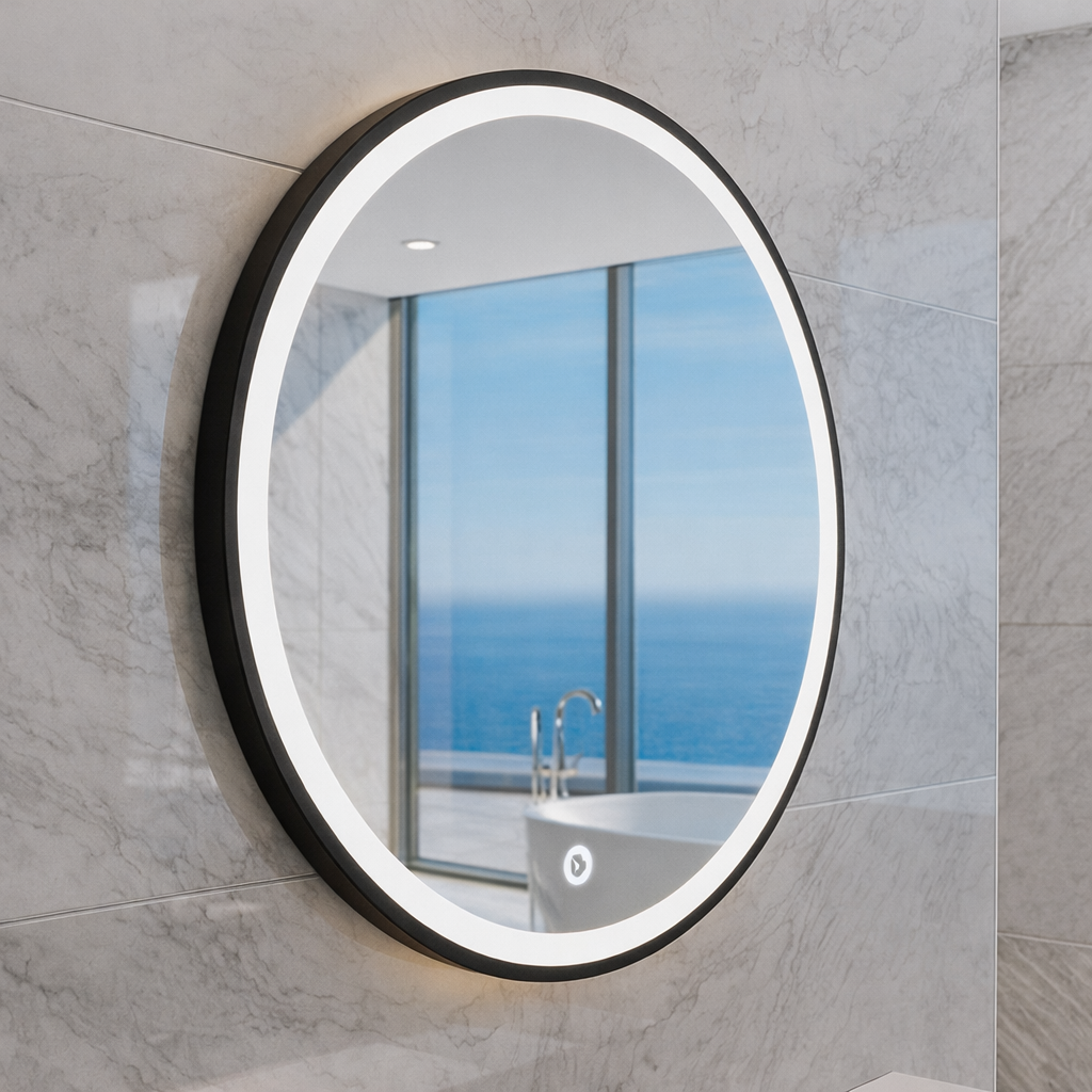 Kartell K-Vit NERO Round 600mm LED Mirror