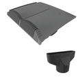 Timloc Grey Interlocking Plain Roof Tile Vent with Adapter