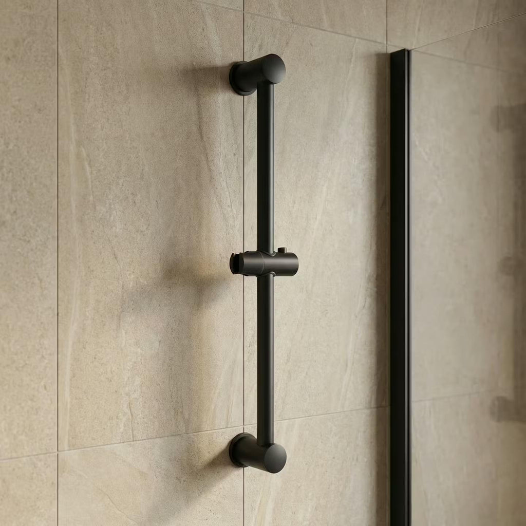 Kartell Nero Matte Black Shower Rail Single Unit