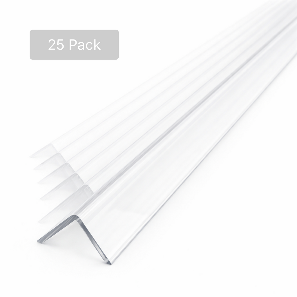 25 x 25x25mm Clear Angles x 1 Metre