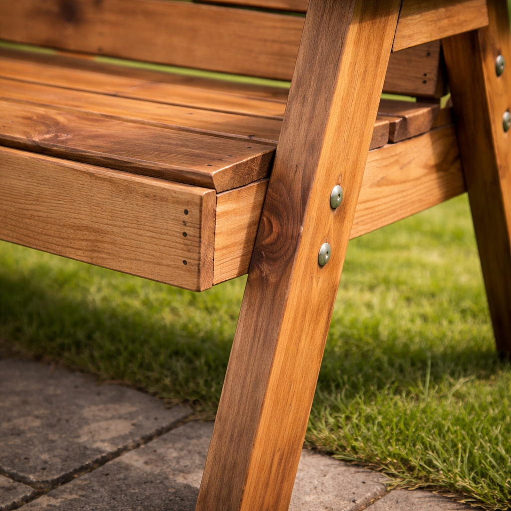 Wooden Garden Bench Three Seater