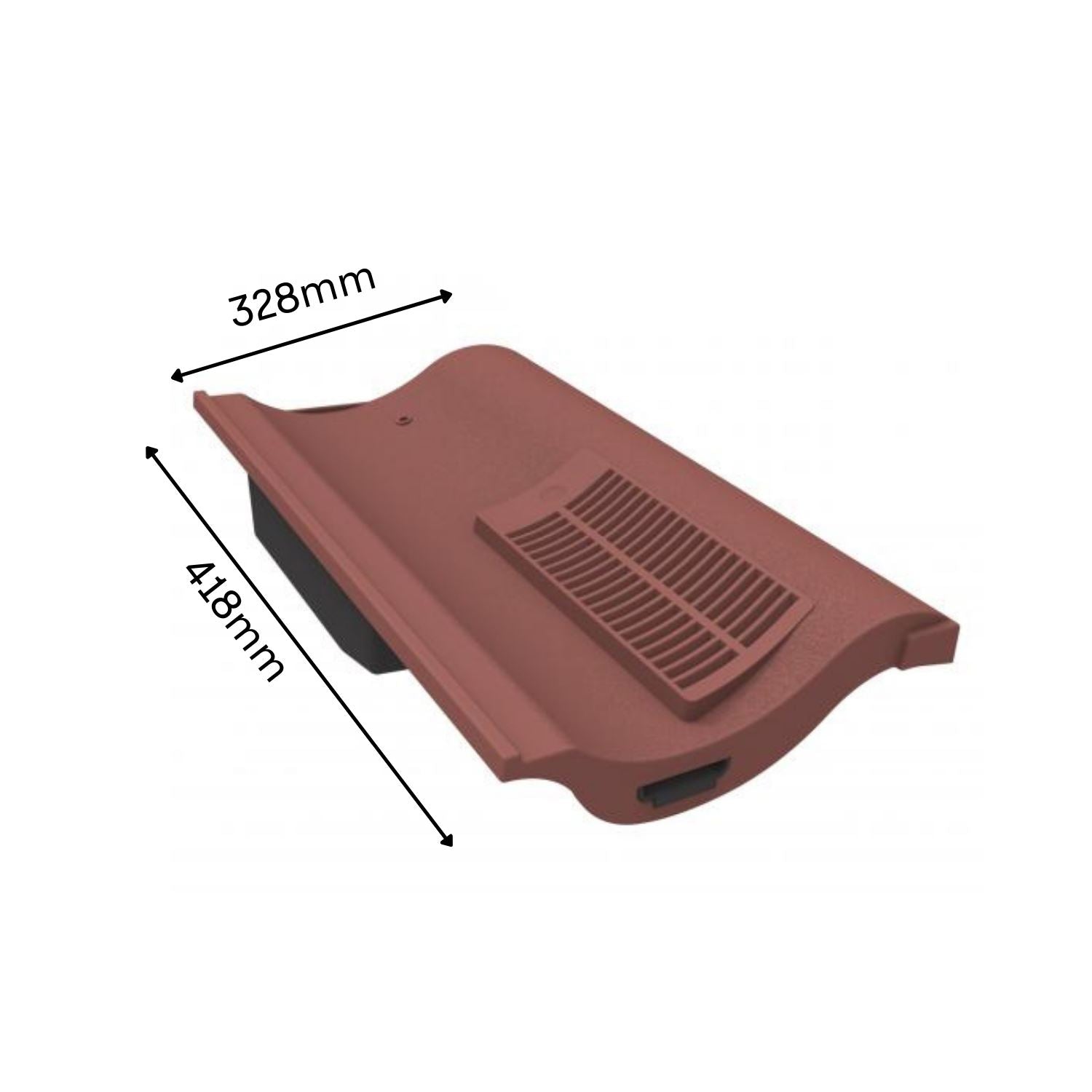 Manthorpe Antique Red Single Pantile Tile Vent with Adaptor Kit for Concrete Tile Roofs