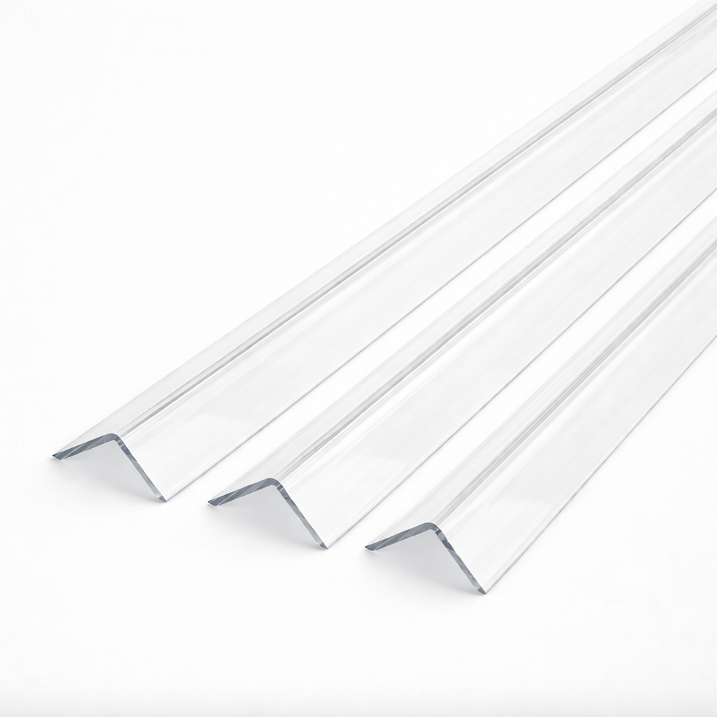 3 x 50x50mm Clear Angles x 1 metre