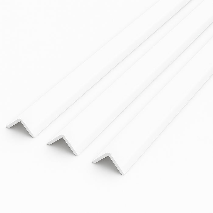 3 x White Rigid Angle 100mm x 100mm x 1  Metre  ^
