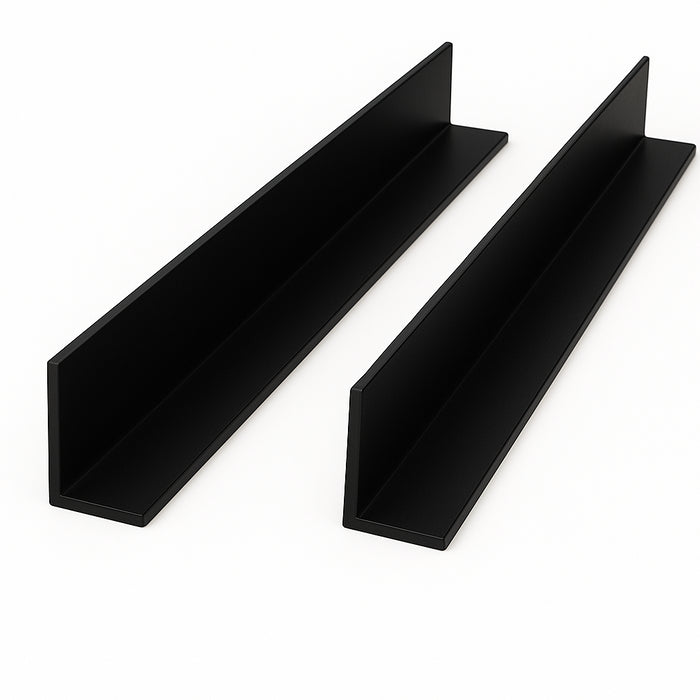 2 x Black Unequal Angle 70mm x 30mm x 1  Metre