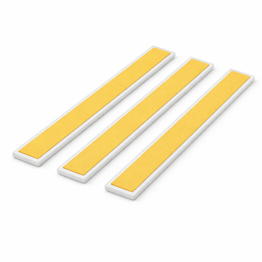 3 x 25mm White Adhesive Taped PVC Flat Bar x 1 Metre