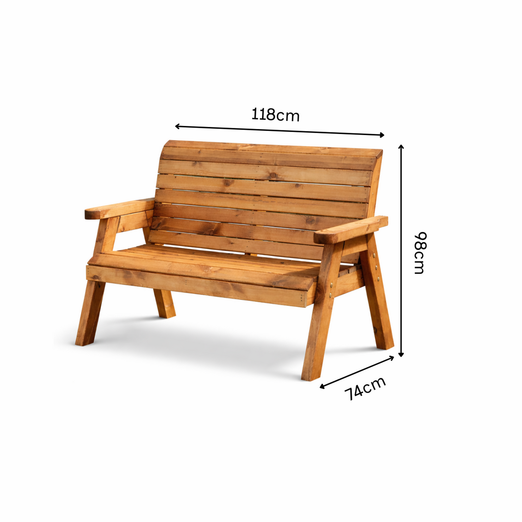 Wooden Garden Bench Two Seater